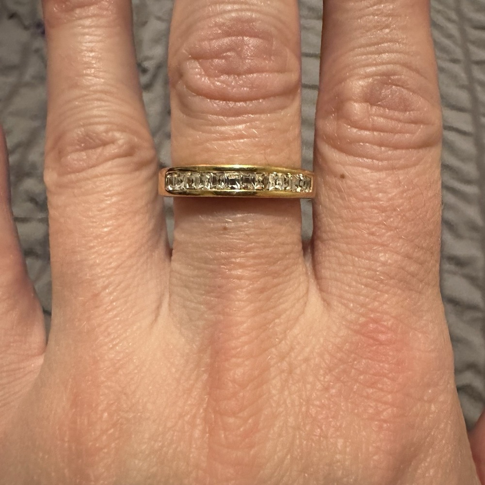 Nolan Miller Gold Tone Channel Set CZ Band Ring • Vintage 7.75 - Picture 3 of 7